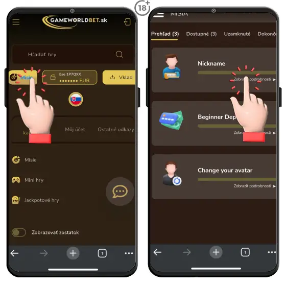 Plňte misie v Gameworldbet online kasíne a berte točenia zadarmo, peňažné casino bonusy a ďalšie odmeny.
