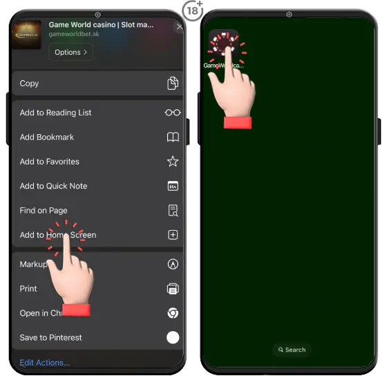 Ako stiahnuť mobilnú aplikáciu Gameworldbet online casina pre zariadenia s operačným systémom iOS.