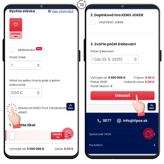 Takto podáte tiket na lotériu Keno 10 online