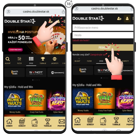 Pozrite si návod, ako sa prihlásiť do Doublestar online kasína.