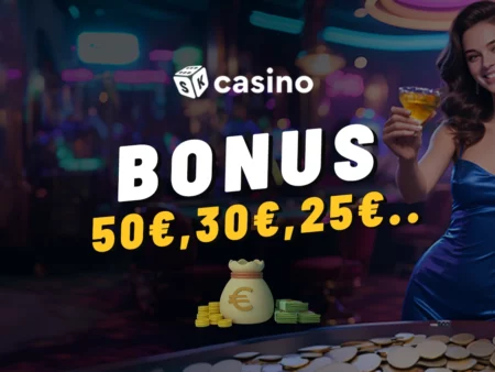 50€, 20€, 10€, 5€ alebo 7€ bonus casino za registráciu ihneď