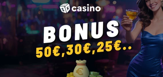 50€, 20€, 10€, 5€ alebo 7€ bonus casino za registráciu ihneď