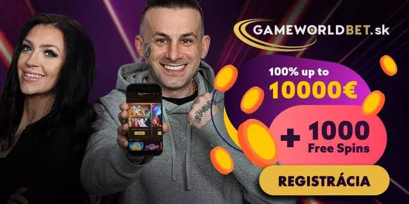 Gameworldbet vstupný bonus až 10 000 EUR a 1000 voľných točení