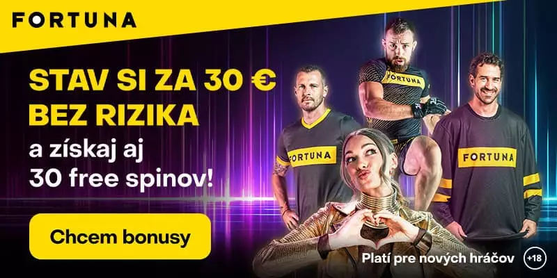 Fortuna online casino prináša všetkým novým hráčom možnosť získať dvojitý bonus 30 € bez rizika a k tomu 30 free spinov na automaty.