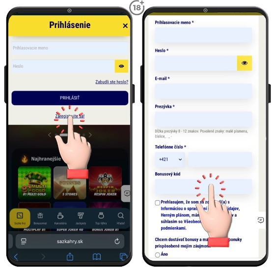 Takto zadáte promo kód do Sazka hry casino 