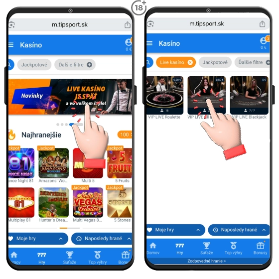 Zahrajte si Tipsport live casino naživo dnes.