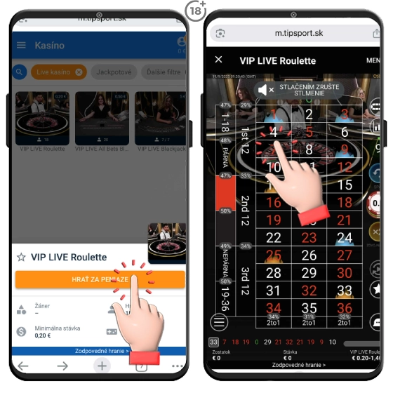 Zahrajte si live ruletu v živom kasíne Tipsport.