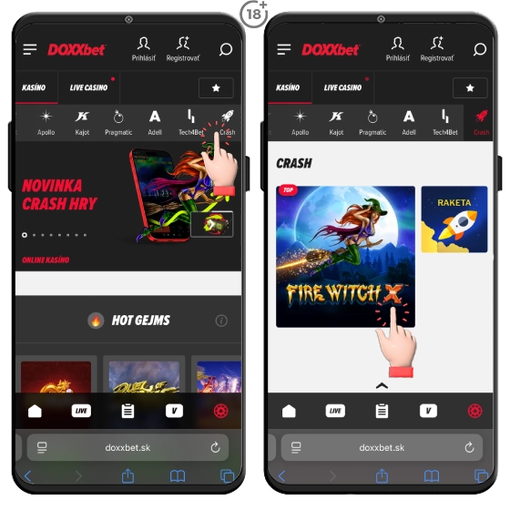 Crash Games automaty v DOXXbet casino