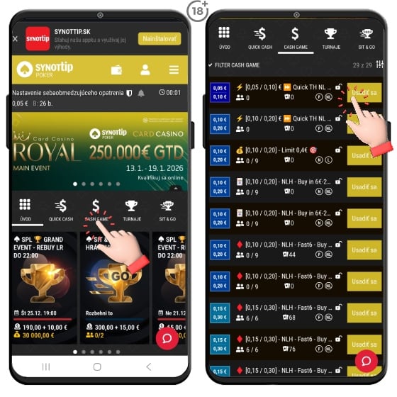 Casino Synottip cash game