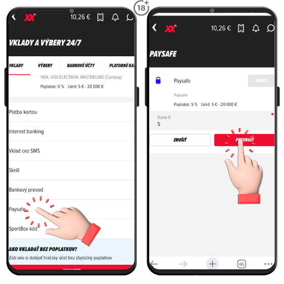 Dobite si konto v DOXXbet cez paysafecard.