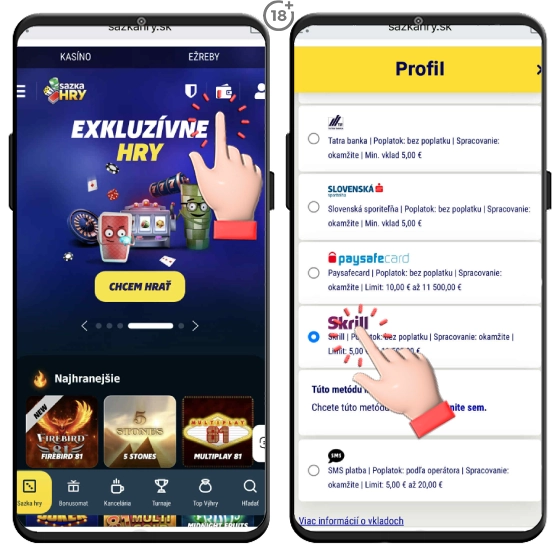 Využite Sazka Hry Skrill anonymnú platobnú metódu.