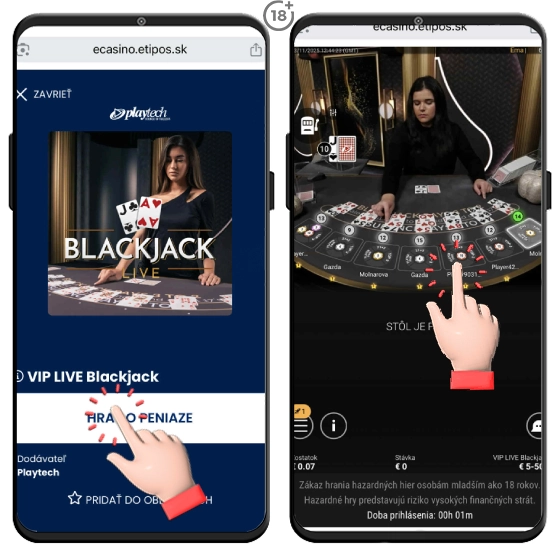 Zahrajte si Tipos live blackjack z pohodlia domova kedykoľvek.