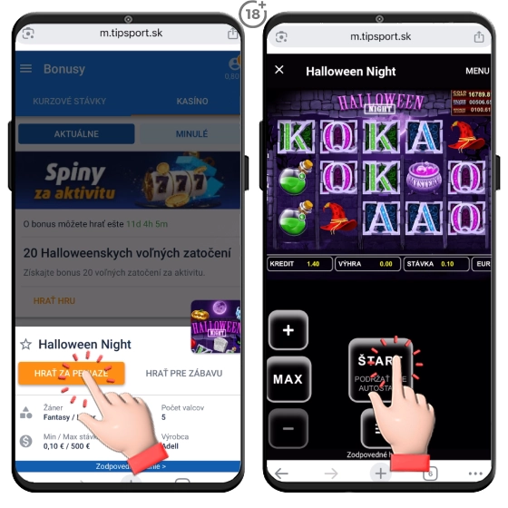 Tipsport testovanie halloweeskej promo akcie dnes.