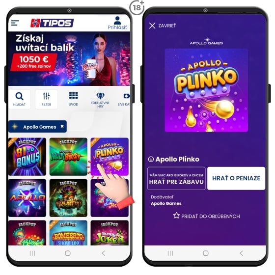 Zahrajte si Plinko hru v Tipos kasíne