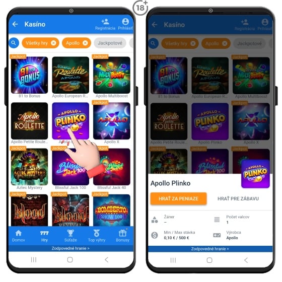 Tipsport casino ponúka Plinko hru