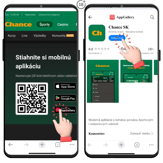Inštaláciu aplikácie Chance v AppGalery zvládne každý.