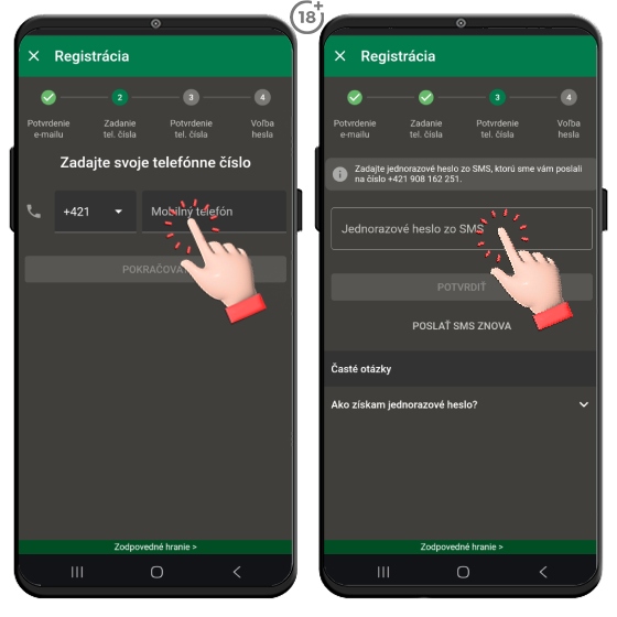 Návod, ako si overiť SMS správou svoj hráčsky účet v Chance.