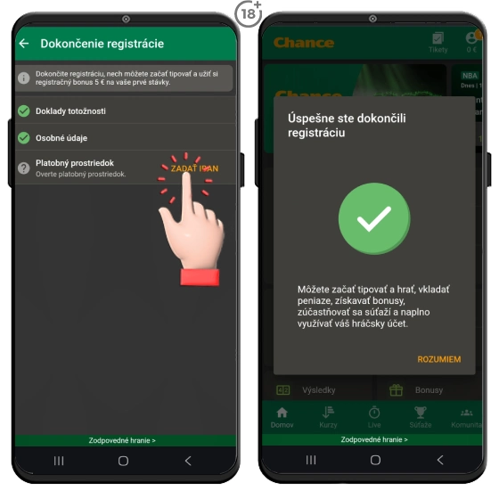 Overenie platobných prostriedkov v Chance casine za pár klikov.