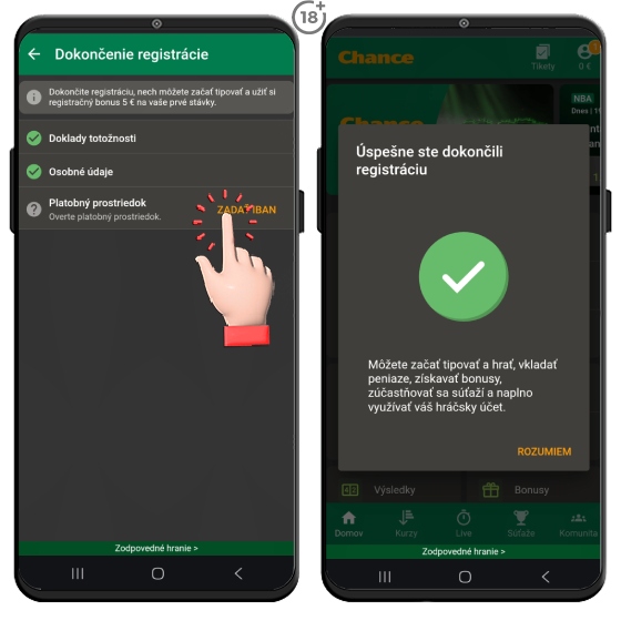 Overenie platobných prostriedkov v Chance casine prebieha jednoducho.