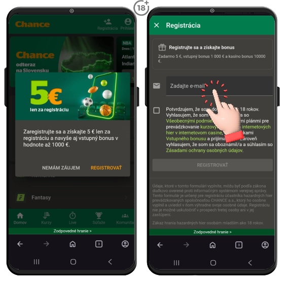 Zaregistrujte sa teraz v novom online kasíne Chance.