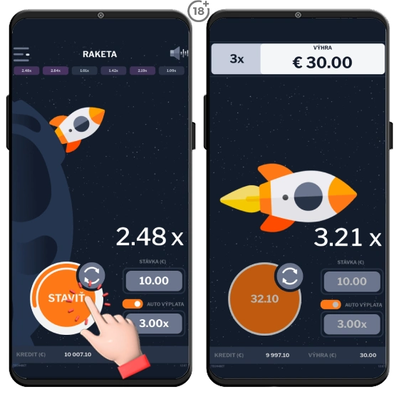 Vyskúšajte populárnu Crash game Raketa,