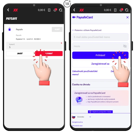ako si vložiť peniaze do Doxxbet kasína cez paysafecard