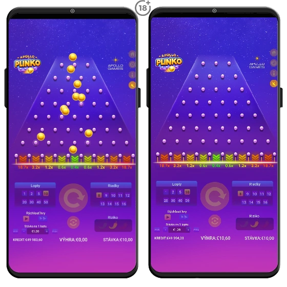 Zabavte sa pri populárnej hre Plinko v online kasíne.