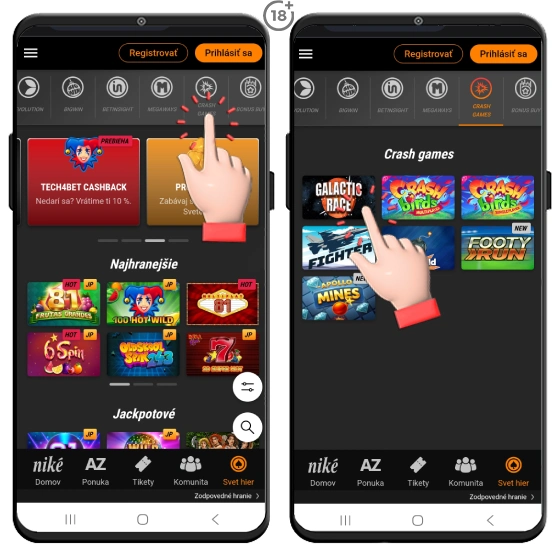 Crash Games nájdete aj v ponuke Niké online kasína.