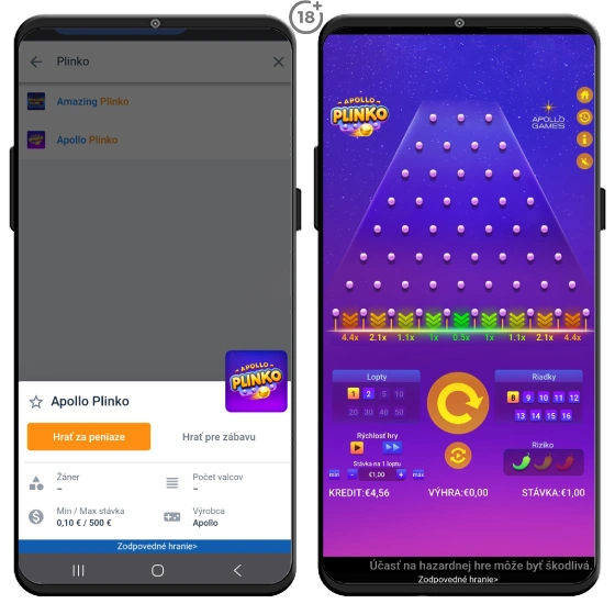 Zahrajte si populárne Apollo Plinko v slovenských online kasínach.