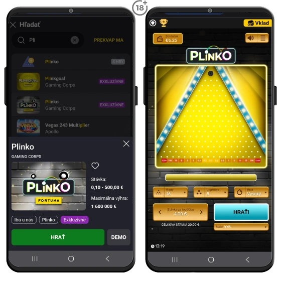 Zabavte si pri klasickej hre Plinko od štúdia Gaming Corps.