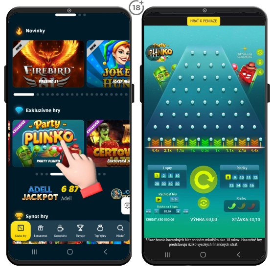 Zabavte sa s Plinkou hrou v Sazka hry kasíne.