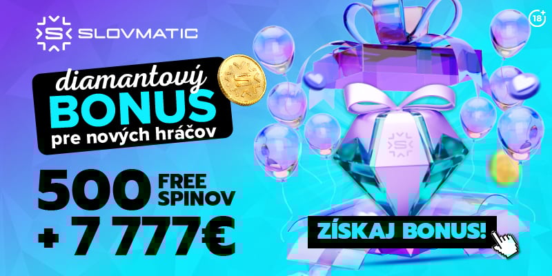 Získajte Slovmatic vstupný bonus 500 spinov + 7777€.