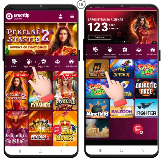 Objavte ponuku Crash Games v Synottip online kasíne.