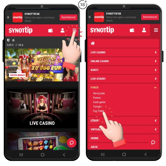 Vyskúšajte si poker exkluzívne v Synottip casíne,