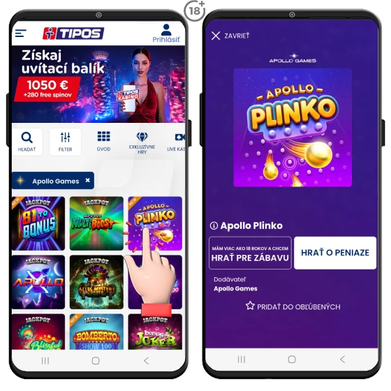 Zahrajte si Plinko hru v Tipos kasíne.