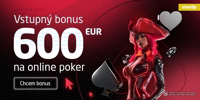Vstupný bonus až 600 EUR v Synottip casino na online poker