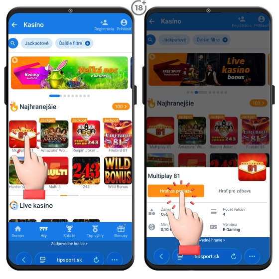 Hrajte Tipsport automaty za peniaze