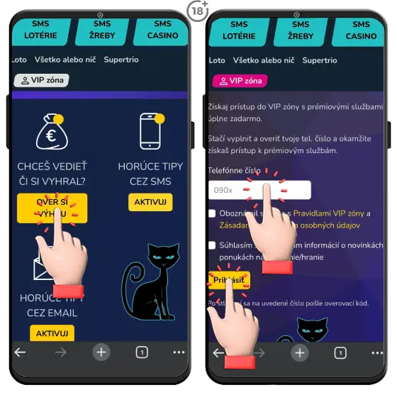 Obrázkový návod, ako si overiť stierací žreb online.
