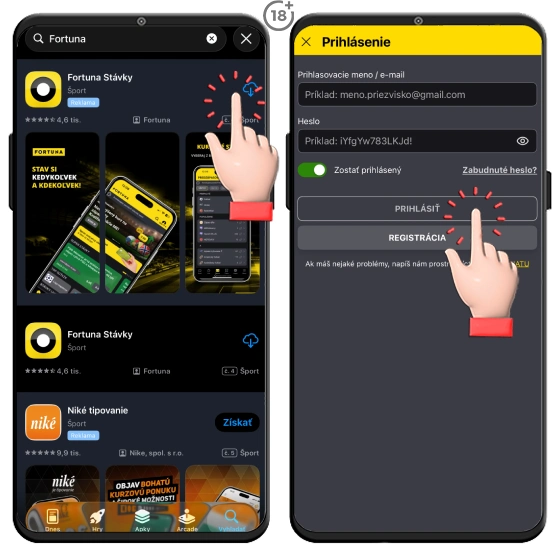 Fortuna aplikácia na Ios systém od Apple