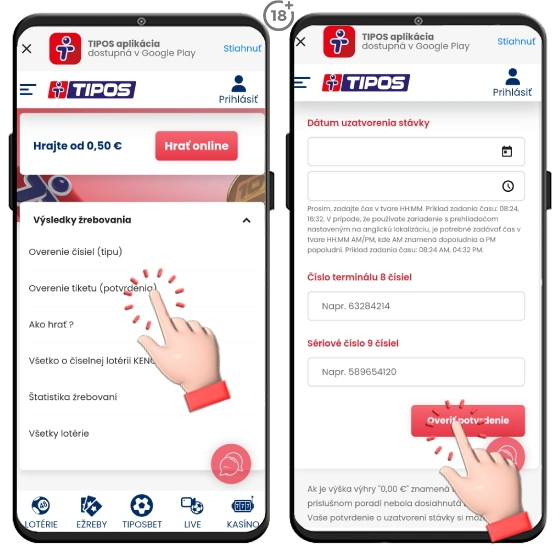 Zistite, ako si overíte tiket v lotérii Keno 10.