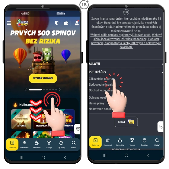 Kontaktujte Sazka hry jednoducho v sekcii Zákaznícke centrum.