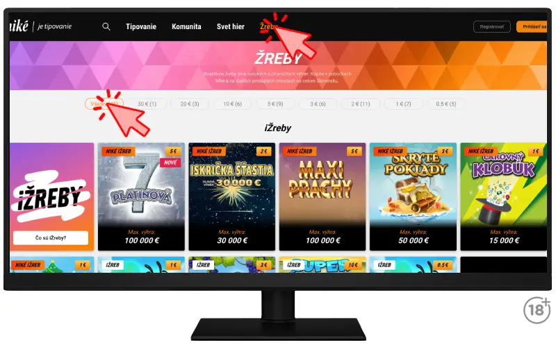 Vizuálny postup, ako nájsť témy online stieracích žrebov Niké.