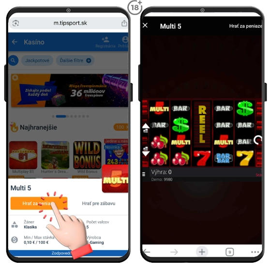 Otvorte si automat Multi 5 a berte výhry vďaka Wild symbolom.