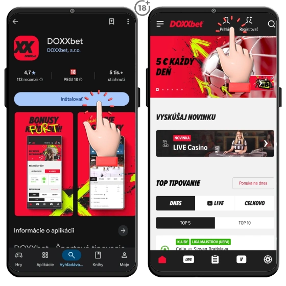 Doxxbet aplikácia pre Android
