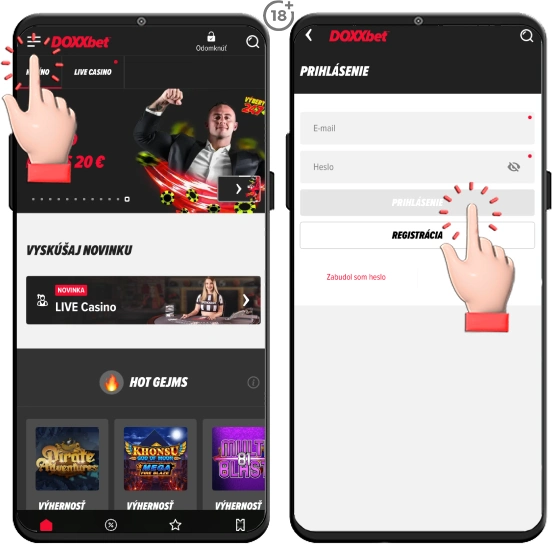 Doxxbet prihlásenie cez aplikáciu
