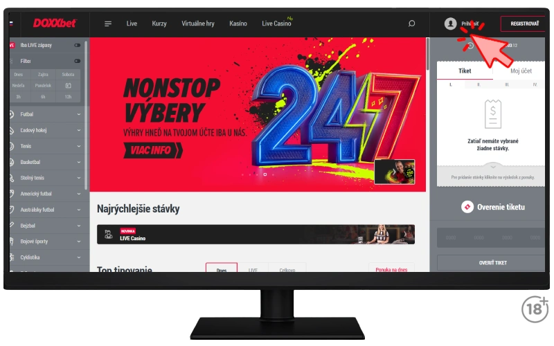 Doxxbet prihlásenie cez pc