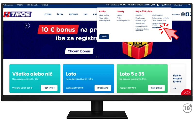 Odhlásenie z Tiposu na PC