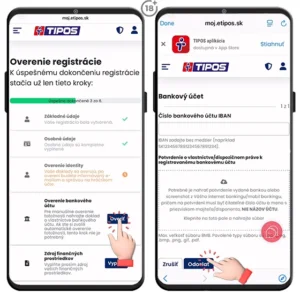 Doplnenie osobných údajov v Tipos registrácii
