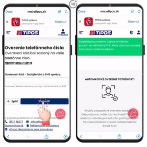 Tipos registrácia overenie telefónneho čísla