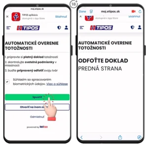 V tomto kroku Tipos registrácie overíte svoju totožnosť